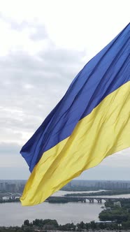 Vertical Video National Flag of Ukraine By Day