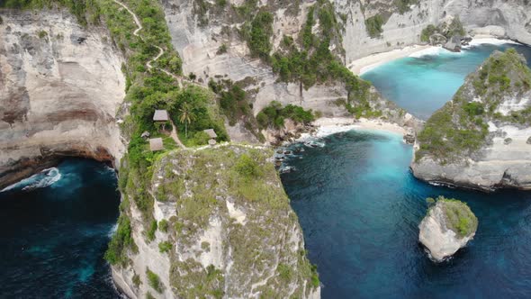 Nusa Penida Tree House and Atuh Beach Aerial View