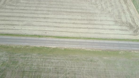 Aerial view of farmlands on Eastern Plains in the Spring.