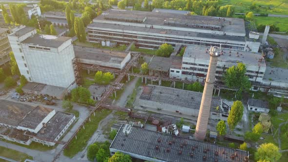 Old Ruinous Factory at Sunset