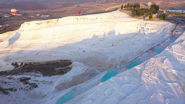 Spectacular Travertine Thermal Pools in Pamukkale Turkey