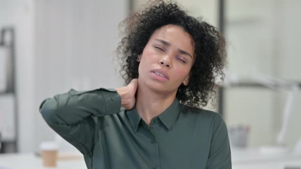 African Woman Having Neck Pain