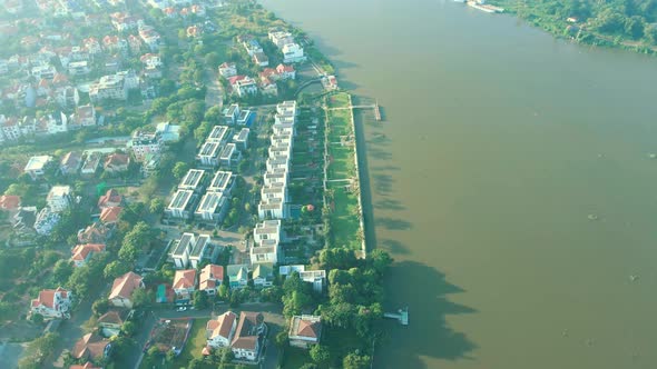 Aerial View Ho Chi Minh City. Village Thao Dien District 2 November 2021