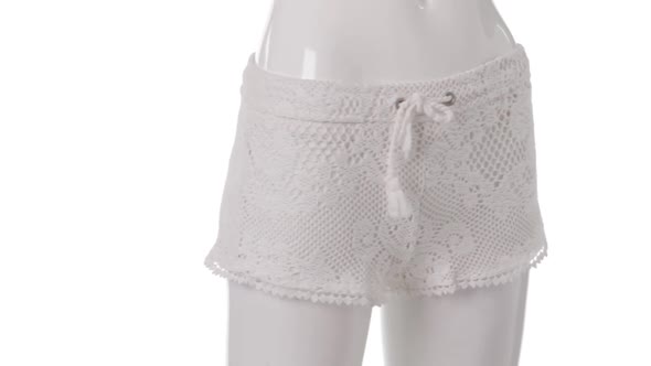 Rotating Mannequin in Lace Shorts.