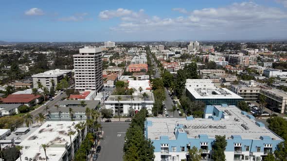 Aerial View Above Hillcrest Neighborhood in San Diego