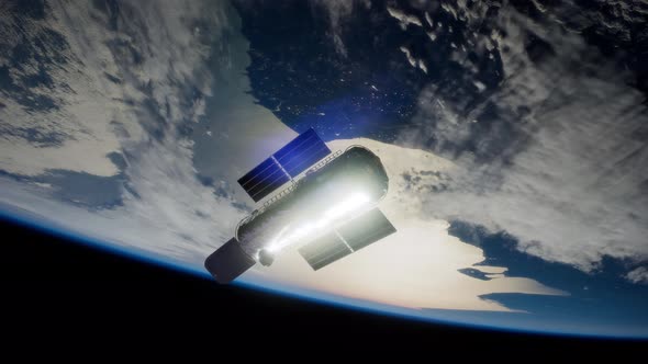 Hubble Space Telescope Orbiting Earth alt
