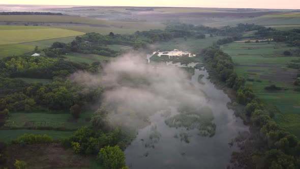 Cloud Low Over the River in the Valley