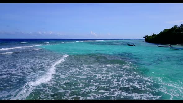 Aerial view travel of marine shore beach holiday by transparent water and white sandy background of 