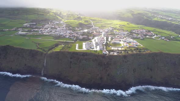 Aerial Drone Shot of Nordeste, Sao Miguel Island, Portuguese Archipelago of the Azores