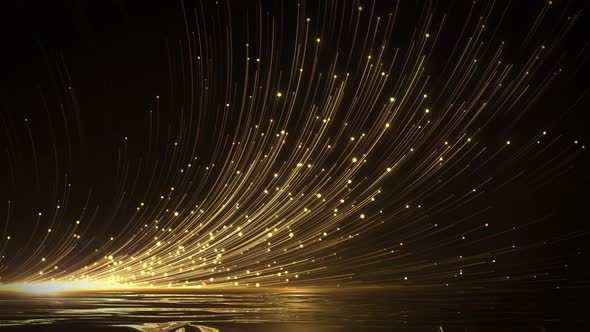 Gold Rising Particle Lines