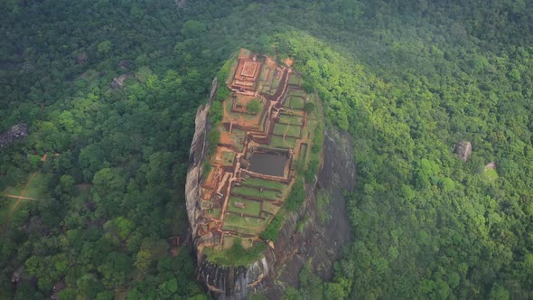 Aerial view of Sigiriya Lion's Rock, Sri Lanka.