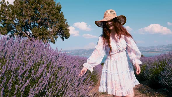 Girl On The Lavender Field