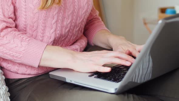 Woman using laptop