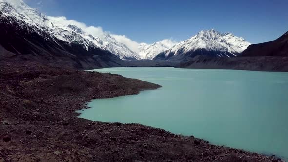 Glacial Tasman Lake aerial