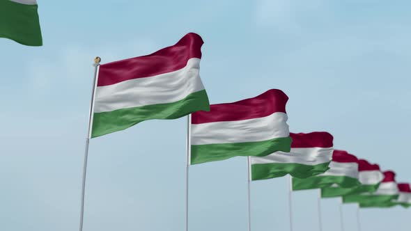 Hungary  Row Of Flags 