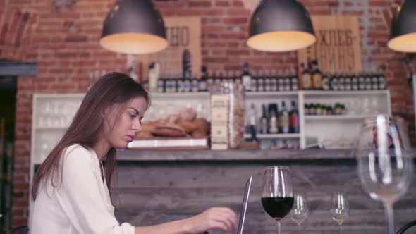 Attractive girl in a restaurant