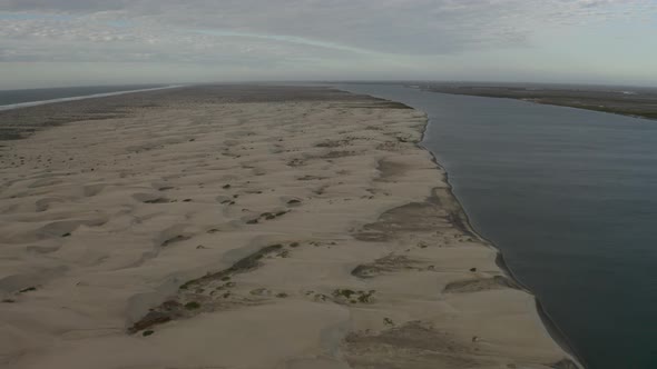 Beautiful Landscape of Sand Dunes Beach on Baja California Sur Peninsula, Mexico - Aerial