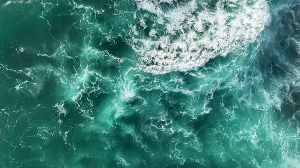 Sea waves in a storm aerial view 4 K