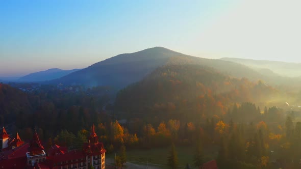 Aerial Drone Video Flying Over Carpathians Mountains, Ukraine, Europe