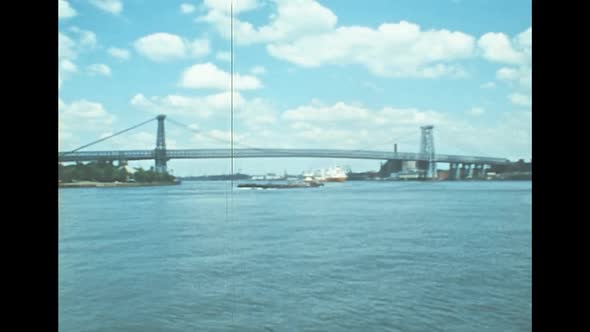 New York Williamsburg Bridge in 1970s