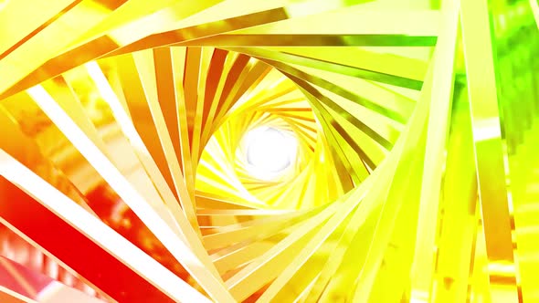 Abstract Yellow Neon Triangle Vj Loop Tunnel Background