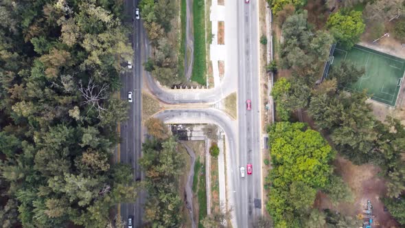 Timelapse of view of a main avenue of Zapopan, it is Patria and Colomos avenue, extensive vegetation