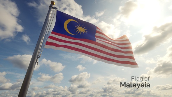 Malaysia Flag on a Flagpole