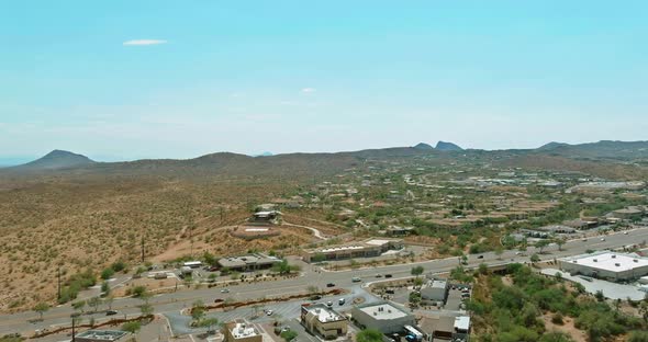 Aerial View of Residential District at Suburban Development with a American Fountain Hills Town Near
