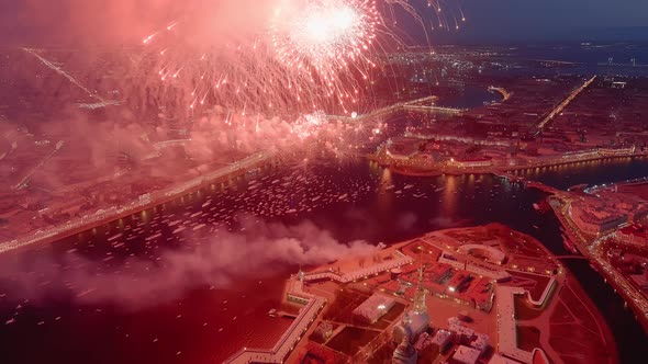 Festive Salute Over the Peter and Paul Fortress in a Significant Victory Day for the Country on May