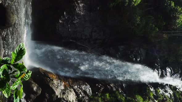 Shot of waterfall in Vietnamese jungle