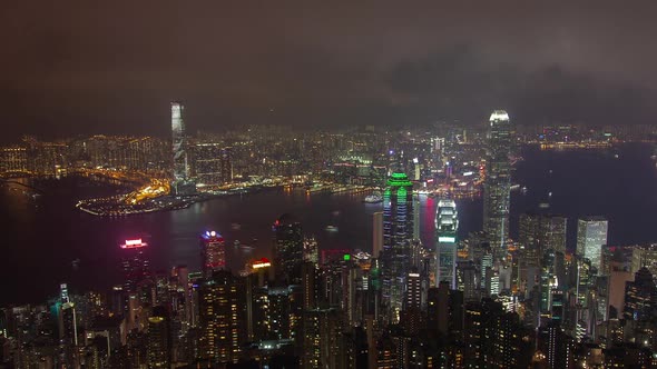 Timelapse Hong Kong Districts with Coloured Illumination