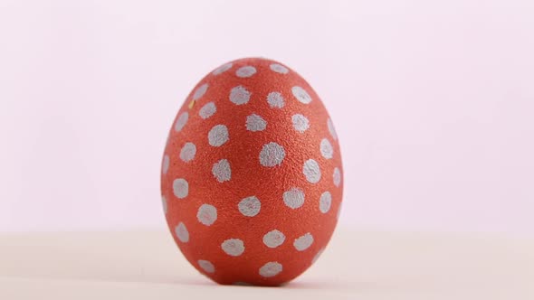 Red Easter Egg Isolated Over White Background.