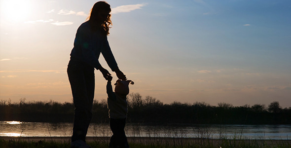 Happy Family Walking on River Bank 14 alt