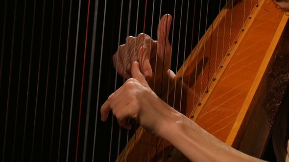 Playing on a Harp