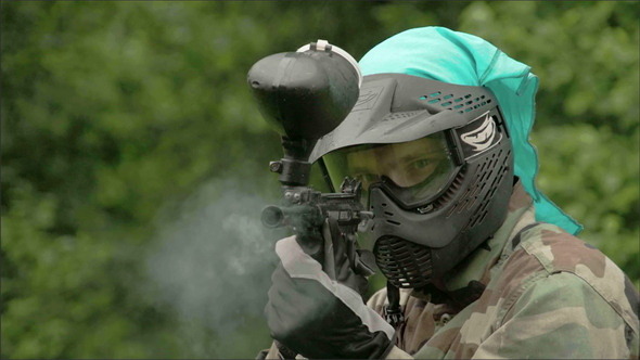 A Shooter on the Green Team Shooting the Enemy