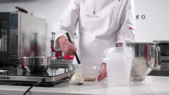 Pastry Chef Whips Mousse for a Signature Cake