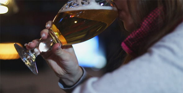 Girl Drinking Beer