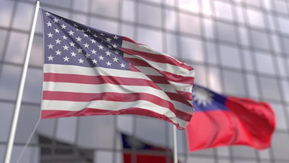 Flags of the United States and Taiwan