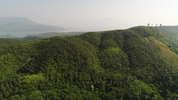 Vang Vieng water reserve in Laos seen from the sky