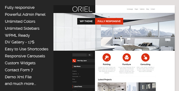 ORIEL – Responsive Interior Design WordPress Theme