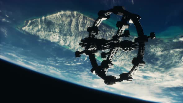 Space Station Above the Earth Elements of Image Furnished By NASA alt