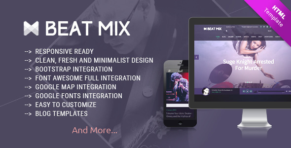 Beat Mix Responsive Music and Band Template 
