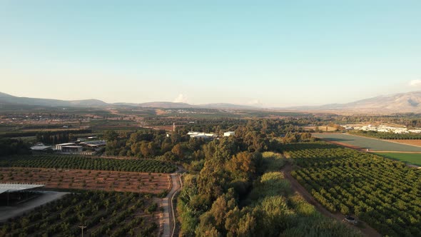 Valley Shot Drone View 4k North of Israel