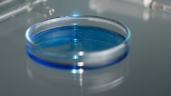 Blue Ink Drop From Pipette