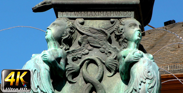 Fountain and Ancient Statue in Frankfurt 6