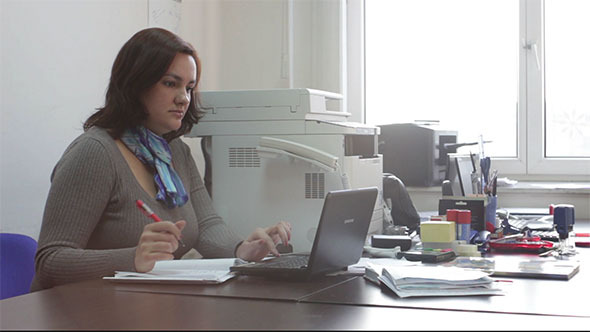 Woman Working in Office