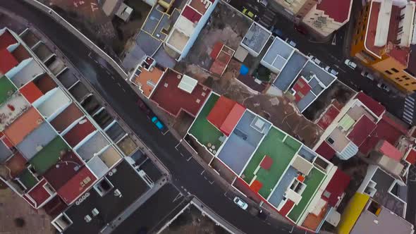 Top View of the Roofs of Residential Buildings