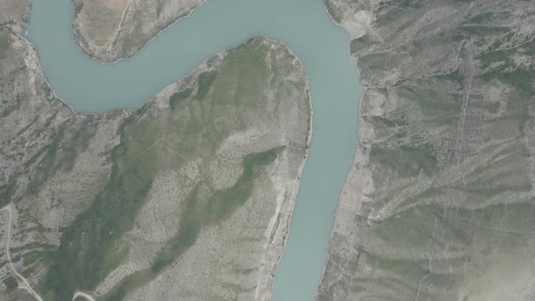 Sulak River in Sulak Canyon Aerial View of the Unique Natural Landscape Dagestan