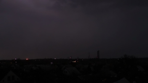 Lightning And Thunderstorm At Night. alt