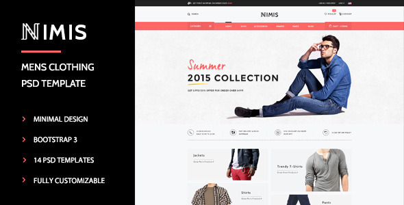 Nimis - eCommerce, Online Shop PSD Template